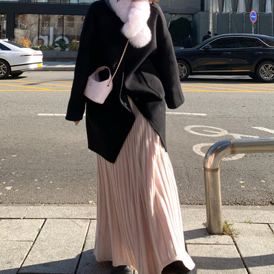 长裙大摆A字针织半身裙