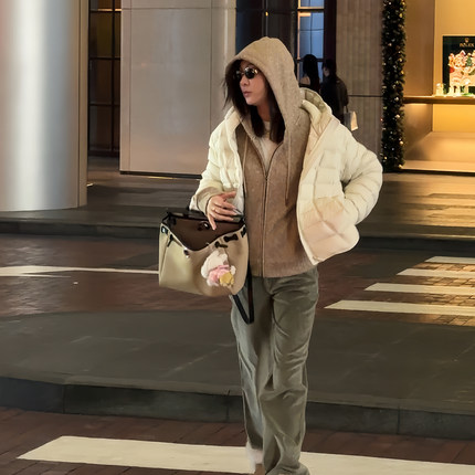 林肉肉【排骨连帽羽绒服】90白鸭绒保暖拉链羽绒服外套上衣女秋冬