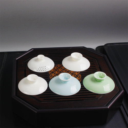 羊脂玉盖碗盖子白瓷悬停盖碗单盖子三才盖碗茶碗茶杯盖子配盖陶瓷