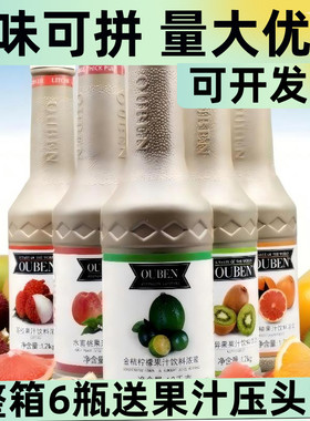 欧本金桔柠檬柠檬水水蜜桃葡萄桑葚1.2kg咖啡新品冲饮商用原料