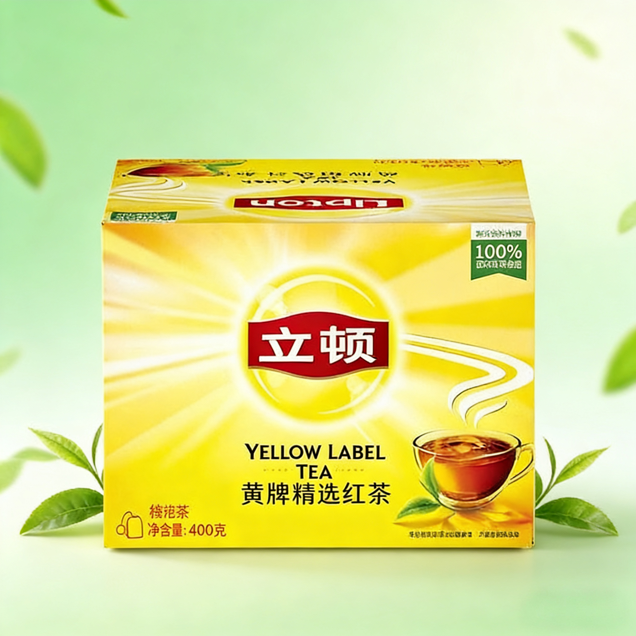 Lipton立顿黄牌精选红茶包200包*2g独立无纺布茶叶办公袋袋泡茶