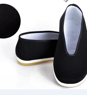 古装鞋子汉服靴子男鞋武侠书生平底戏曲舒适标准码黑色布鞋古代演