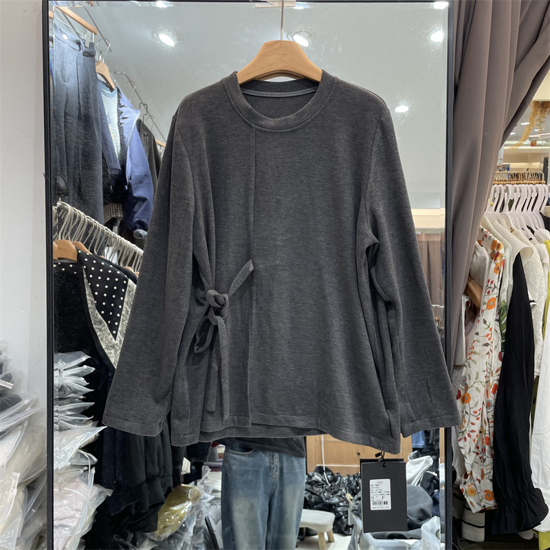 JNWZ酒酿丸子8738正版冬季新款韩版绑带开衩设计感针织T恤衫女装