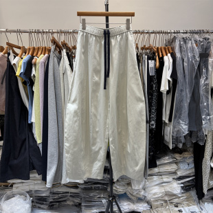 春季 弯刀休闲裤 新品 高腰显瘦百搭天丝棉阔腿裤 女11857 韩版 3R3正品