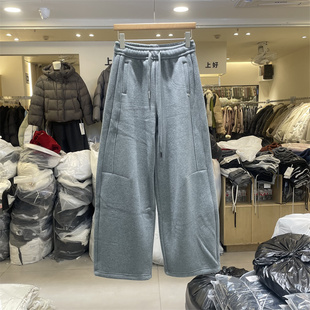 休闲长裤 SOMMY513正版 抽绳松紧腰显瘦加绒加厚阔腿卫裤 韩版 女 冬季