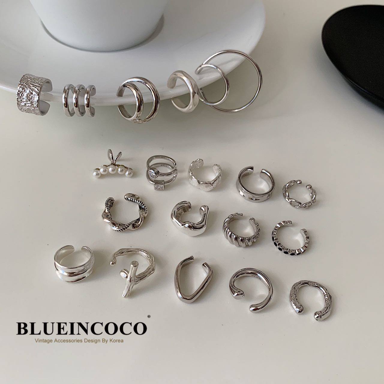 Blueincoco通体925纯银ins小众设计简约冷淡风无耳洞耳夹女耳骨夹