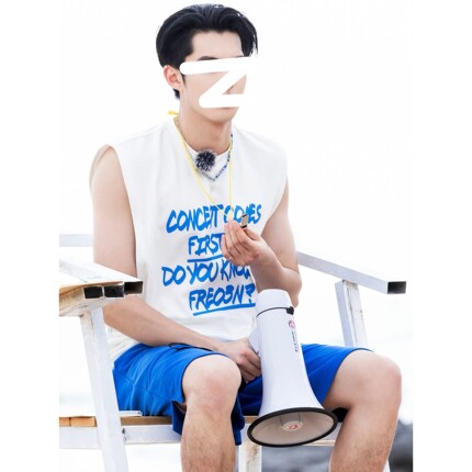 明星同款无袖圆领t恤夏季男士背心坎肩字母印花美式休闲宽松潮