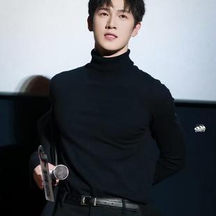 歐洲李昀銳同款 毛衣男士 修身 百搭韓系痞帥單品打底 高領翻領羊絨衫