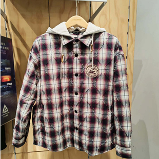 E16 2254O3015 6905571306015 宽松连帽格纹长袖 杰克琼斯男冬衬衫