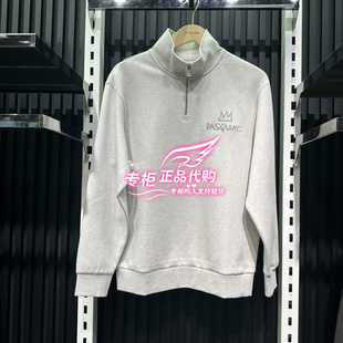 杰克琼斯BSQ联名款 225333020 男胶印图案休闲宽松半高领拉链卫衣