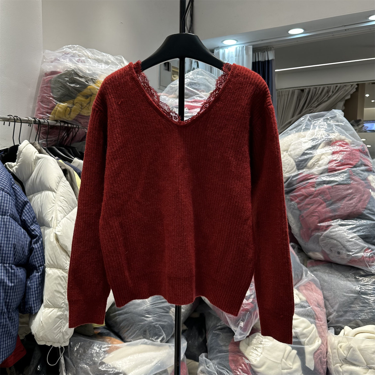 温柔风宽松软糯羊毛针织衫女