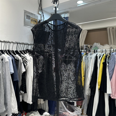 网纱百搭上衣轻奢无袖t恤女潮