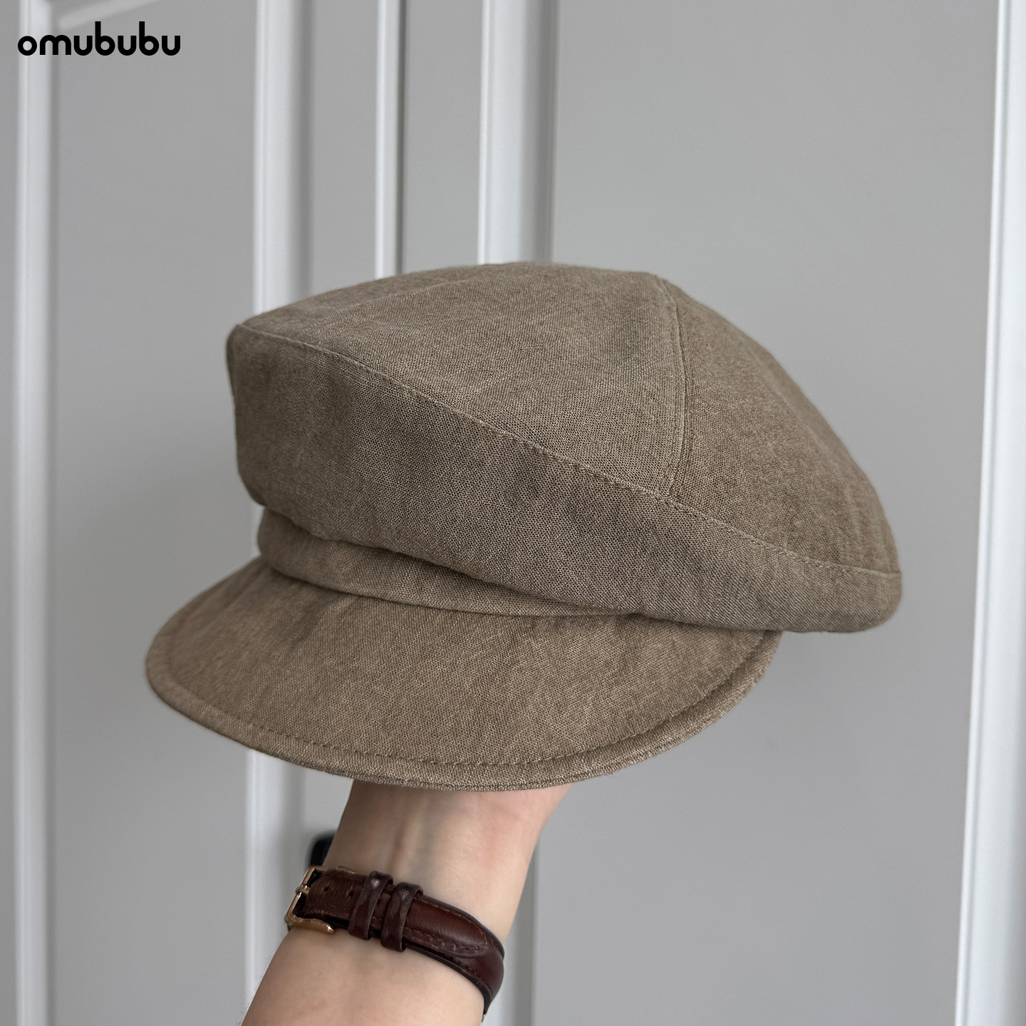 omububu汉麻蓓蕾帽软檐报童帽