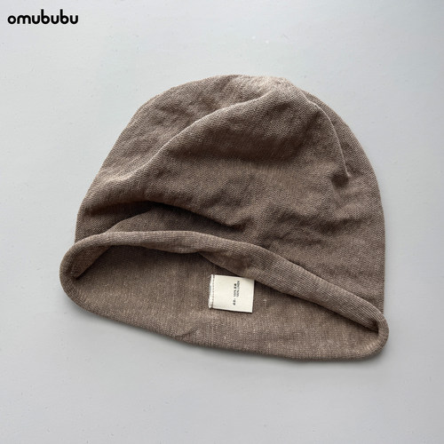 omububu日本原生100%亚麻堆堆帽