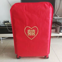 Wedding Trcar Case Set Double Hạnh phúc Wedding Red Leather Case Set Mật khẩu Hành lý Túi của hồi môn che bụi - Phụ kiện hành lý phụ kiện túi xách cao cấp