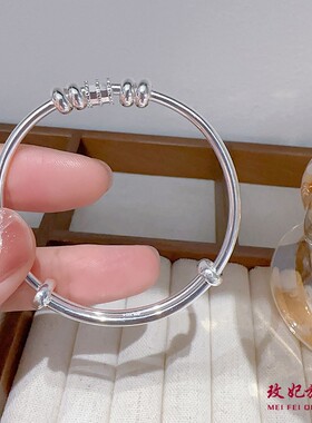 香港正生正品足银9999小蛮腰纯银手镯女孩中童大童儿童学生小孩子