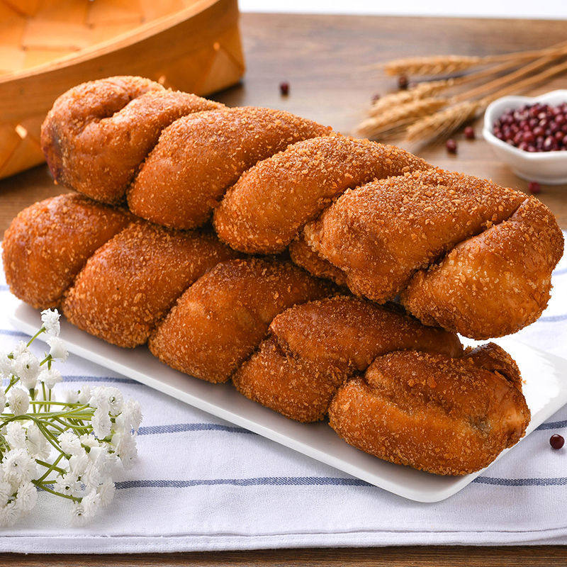 手工网红酸奶大麻花爆浆榴莲麻花半成品油炸小吃夹心手撕零食面包