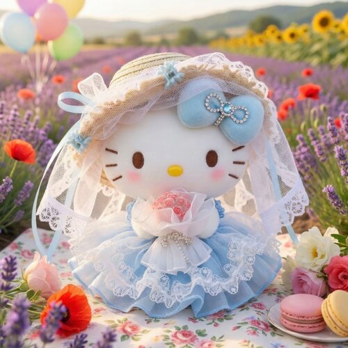 正版hellokitty粉梦花嫁kt三丽鸥包包娃娃挂件玩偶送人生日礼物女