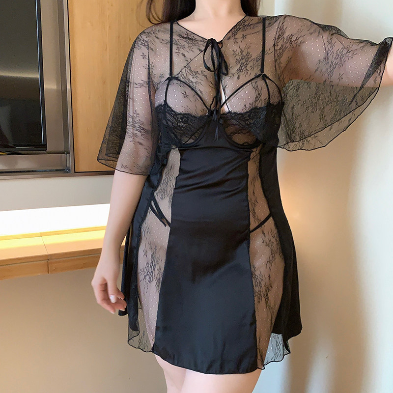 大码性感睡裙女诱惑老公激情风钢托聚拢小胸显大qqny战袍2026新款