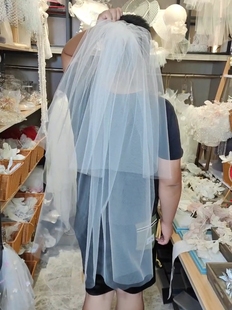 美高简单百搭款 双层轻薄韩国纱头纱新娘头饰品跟妆造型拍照写真