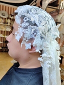 美高原创包头复古蕾丝手工头纱新娘头饰品影楼拍照写真样片拍摄