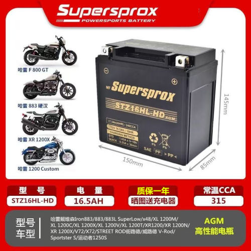 哈雷883杜卡迪大滑翔x48光阳川崎KTM宝马R1200GS电池贝纳利蓄电瓶