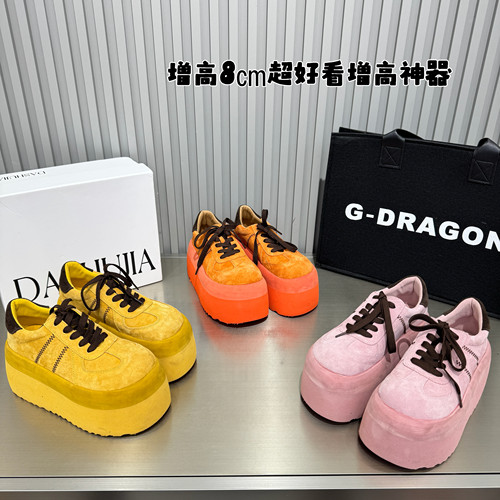 鑫906-28秋季新款时尚真皮糖果色松糕厚底休闲女鞋小个子增高单鞋