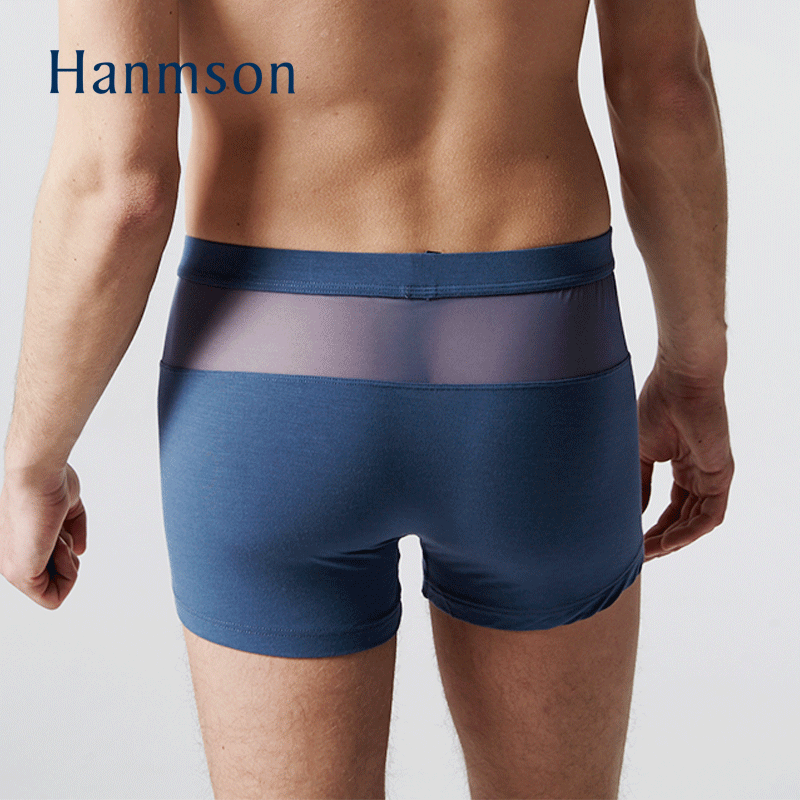 男士冰丝内裤夏季网纱性感镂空