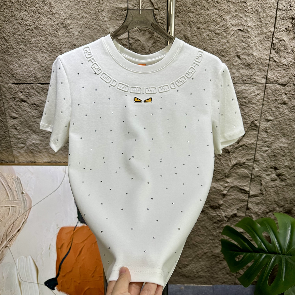 男士25早秋潮流烫钻短袖T恤