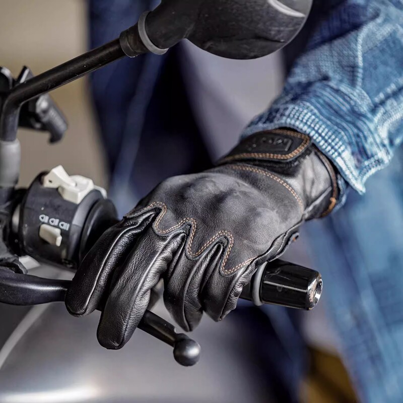 复古摩托车骑士真皮触屏防风手套