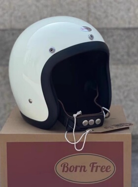 bornfree 50TX小盔体复古电动踏板头盔哈雷凯旋机车3/4半盔幼兽