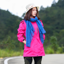 冲锋衣男女三合一两件套登山服保暖防风防水加厚摇粒外套 户外长款