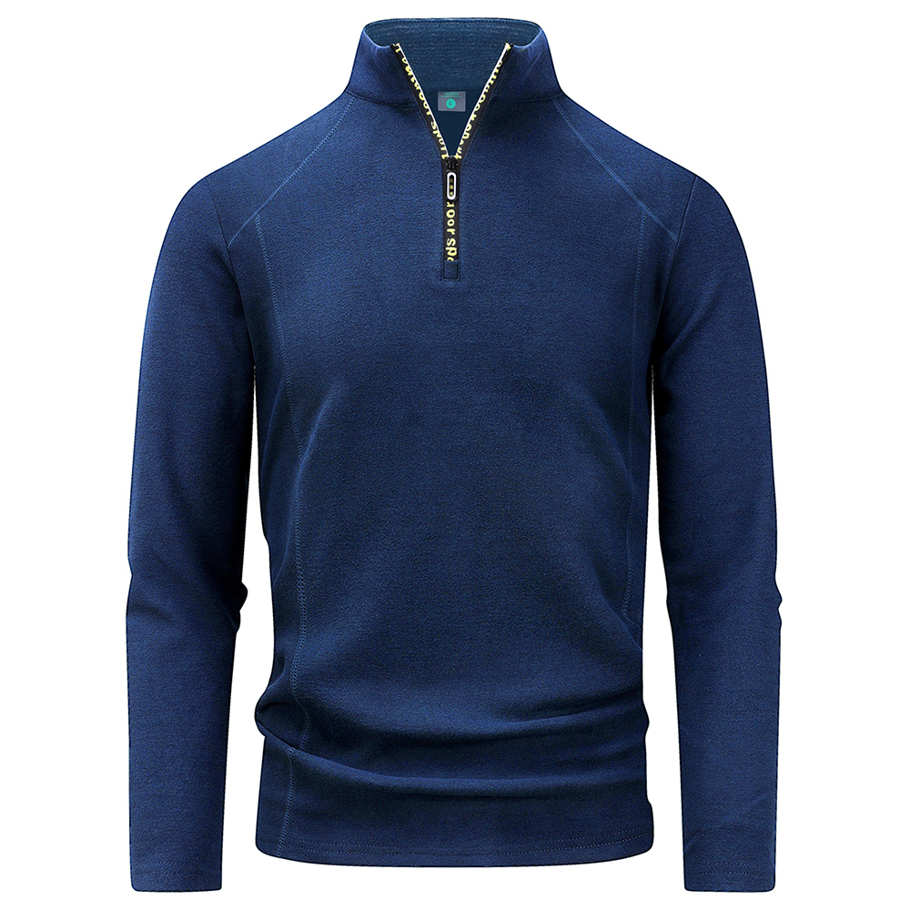 户外立领加厚磨毛德绒速干长袖T恤男卫衣男上衣抓绒衣透气保暖秋