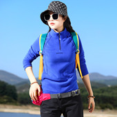 户外运动抓绒衣女长袖 加厚保暖上衣 T恤套头卫衣透气摇粒绒打底衫