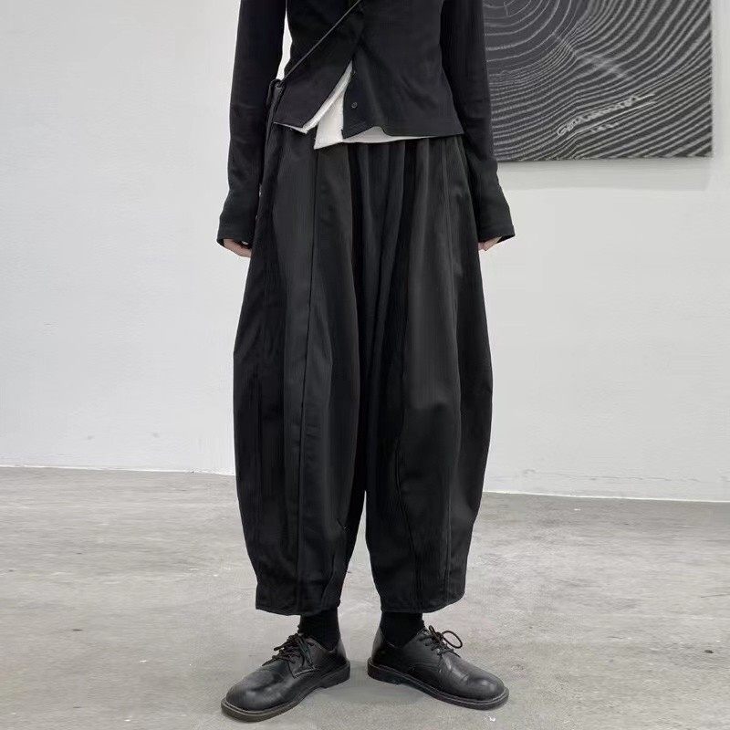 设计感小众山本黑色九分萝卜裤哈伦裤休闲裤女夏季宽松轮廓灯笼裤,女装/女士精品,休闲裤,淘宝优惠券,粉丝福利购,淘宝优惠卷