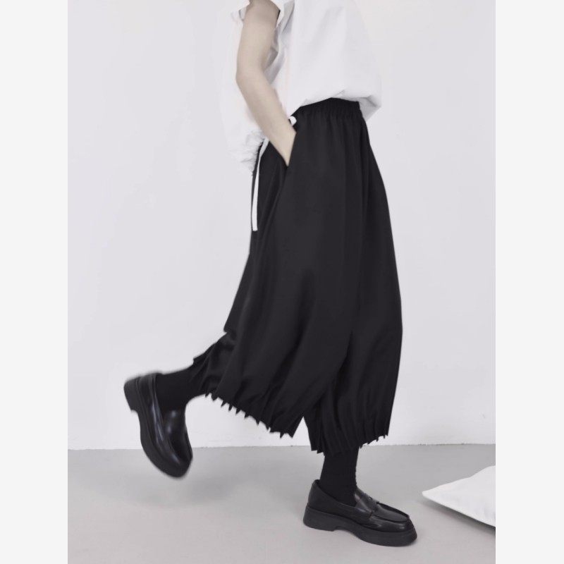 暗黑街头小众九分花苞裤女春夏宽松阔腿显瘦百褶裙裤日系休闲裤子,女装/女士精品,休闲裤,淘宝优惠券,粉丝福利购,淘宝优惠卷