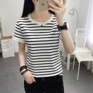 夏季新款短袖t恤女款宽容上衣服土夏天女装宽松全棉丅血裇丁恤衫