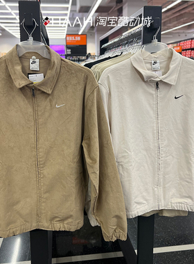 Nike耐克23年男子保暖休闲运动翻领拉链灯芯绒夹克薄款外套DX9071