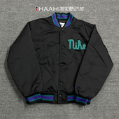 NIKE耐克男子防风立领字母刺绣夹棉休闲运动棒球服夹克外套FQ7970