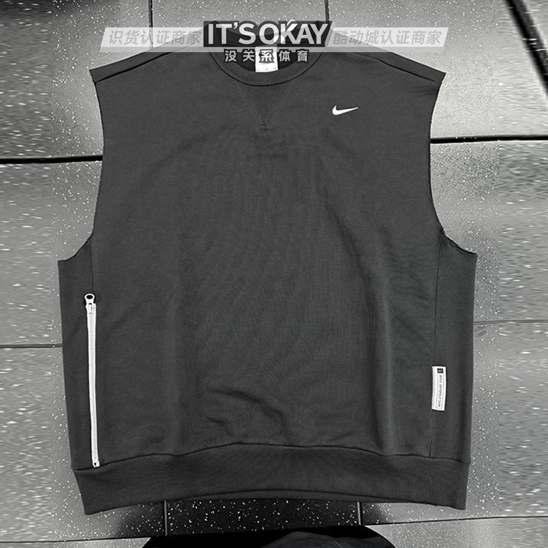 Nike/耐克男子夏圆领透气篮球法式毛圈休闲运动背心无袖T恤HJ4202
