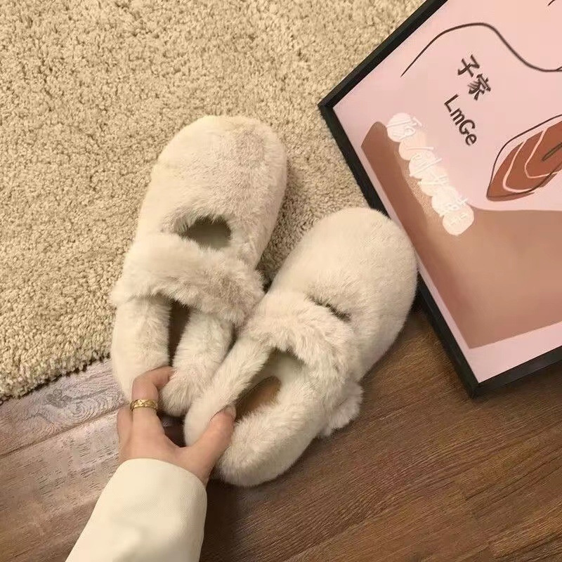 毛绒玛丽珍毛毛棉鞋大码41-43潮