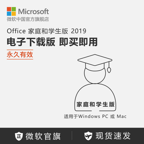 Microsoft/微软 Office 家庭和学生版 2019  激活密钥
