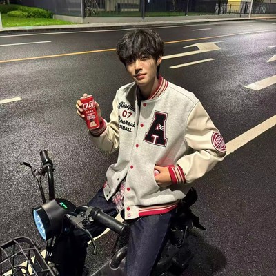 潮牌美式重磅复古棒球服男女秋冬