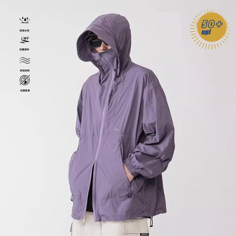 UPF50乌梅紫户外钓鱼防晒衣男夏