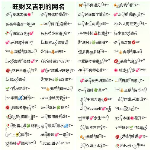 2026年受欢迎的招财转运网名,特殊符号网名,微信昵称,微信网名