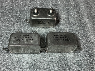 古董 美国 GEN.INSTR 0.5UF代 0.47uf600V 铜壳 胆机耦合油浸电容