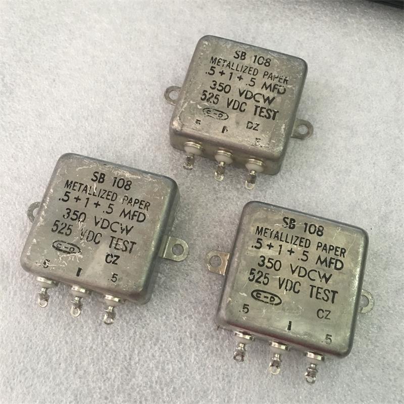 古董美国 CDE 0.5UF + 1UF + 0.5UF 525V 胆机耦合油浸电容