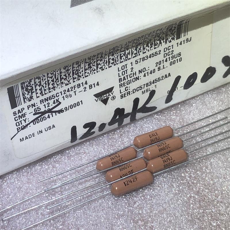 原盒 美国VISHAY- DALE RN65C CMF-65系 12.4K 2W 金属膜电阻