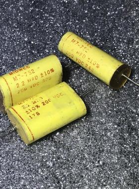 拆机美国MIDWEC特富龙级 M7-752系 2.2UF 200V 红字补品分频电容