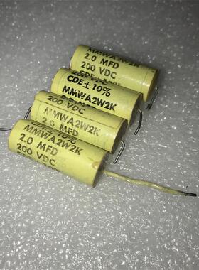 拆机美国古董 CDE 黄猫MMWA2W2K 系列 2UF 200V 发烧分频薄膜电容